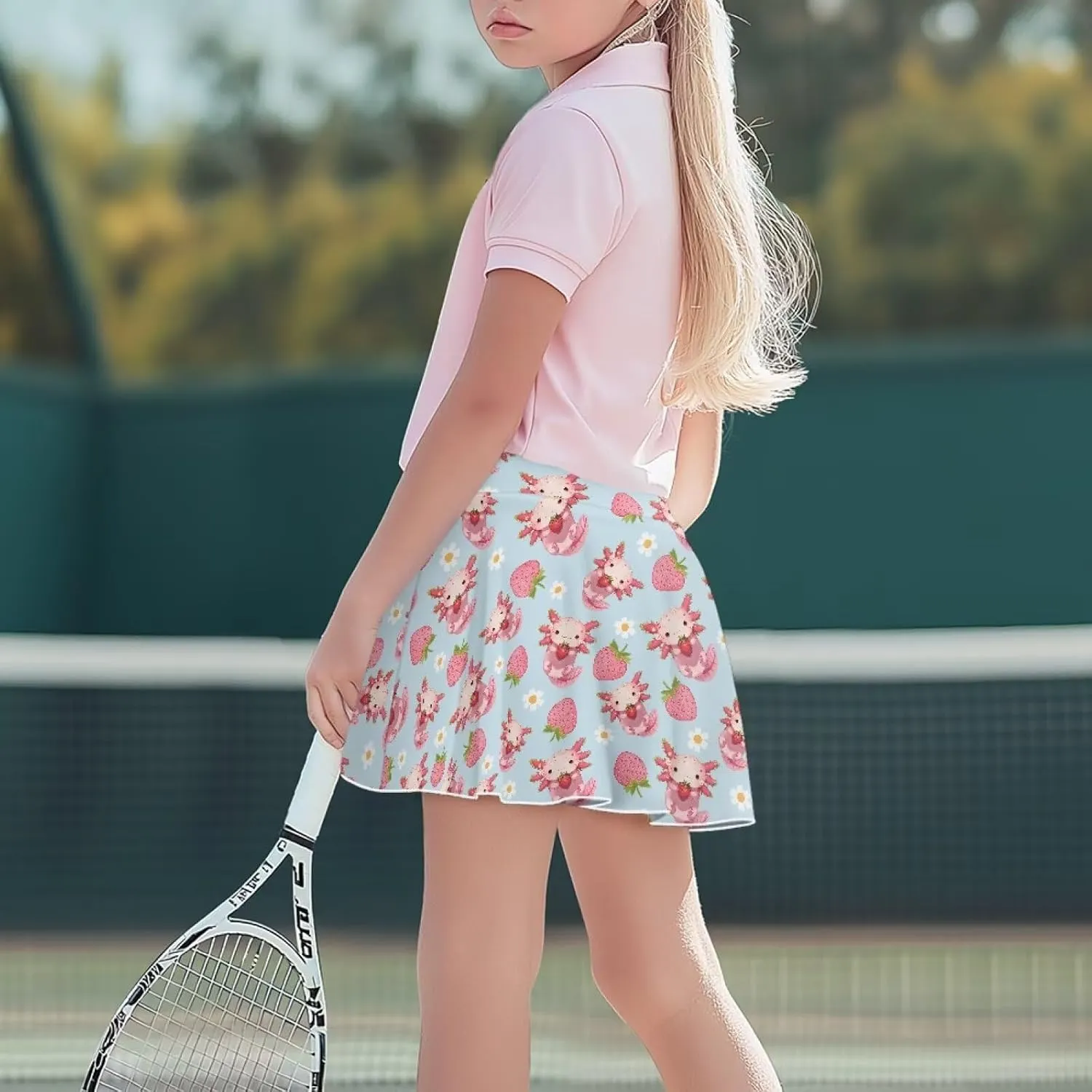 Girls' Sport Skirts Tennis Running Skorts with Built-in Shorts 5-14 Years Old Kids