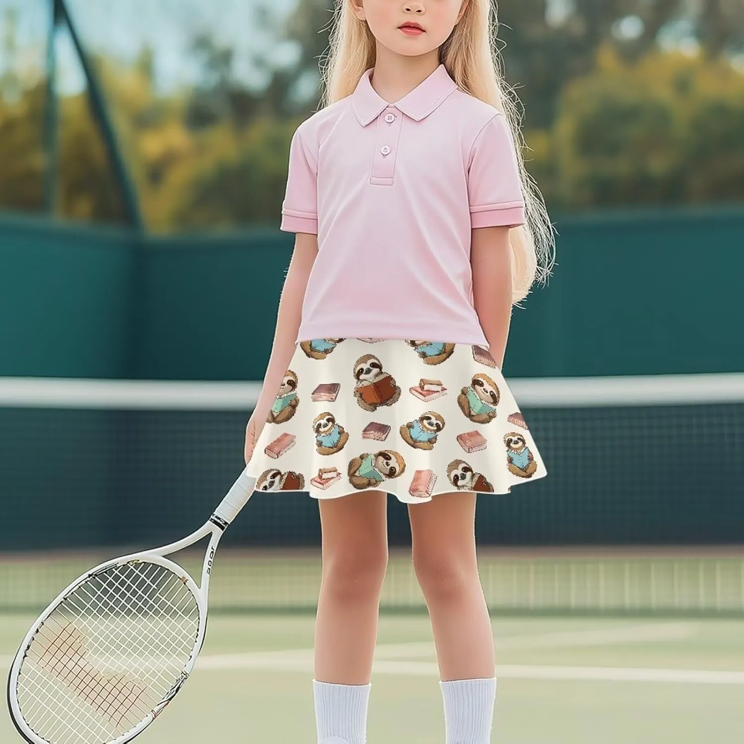 Girls' Sport Skirts Tennis Running Skorts with Built-in Shorts 5-14 Years Old Kids
