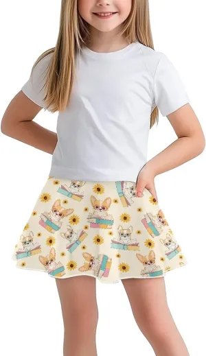 Girls' Sport Skirts Tennis Running Skorts with Built-in Shorts 5-14 Years Old Kids