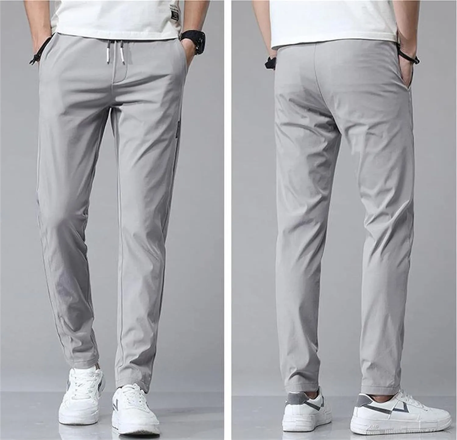 Glidepants for Men, Quick Dry Pull-On Stretch Pants, Men's Summer Glide Solid Color Slim Fit Lightweight Jogging Pants
