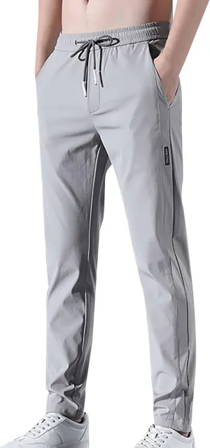 Glidepants for Men, Quick Dry Pull-On Stretch Pants, Men's Summer Glide Solid Color Slim Fit Lightweight Jogging Pants