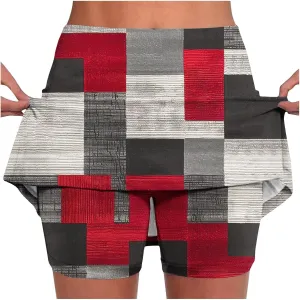 Golf Skorts for Women Trendy Floral Print Tennis Skirts Built-in Shorts Workout Athletic Skort Skirt with Shorts