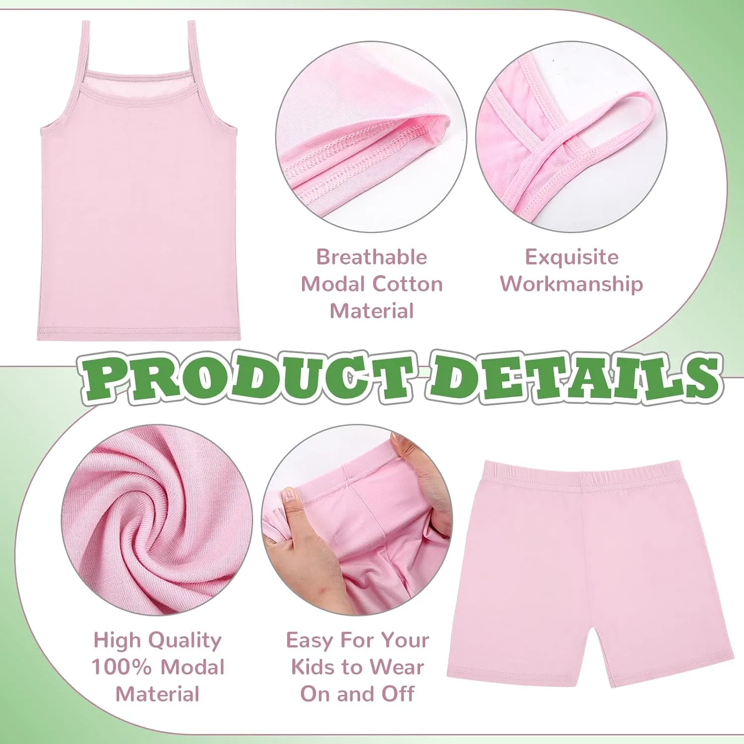 Hercicy 8 Packs Toddler Tank Tops Girls and Dance Shorts Toddler Sleeveless Strap Crop Gymnastics Yoga Shorts for Ballet