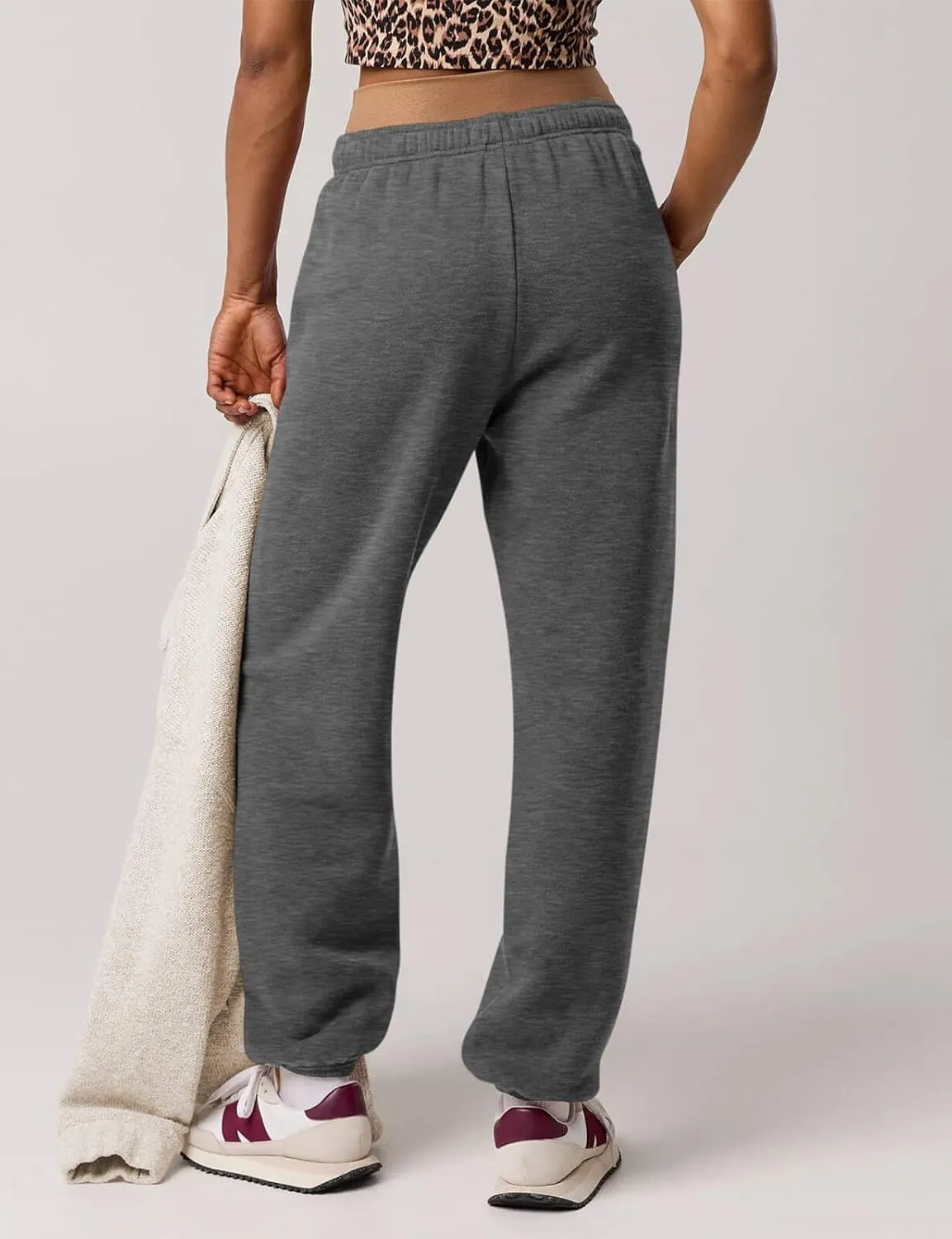 HeSaYep Women's Sweatpants Baggy Interior Drawstring High Waist Sweat Pants Cinch Bottom Jogger Pants