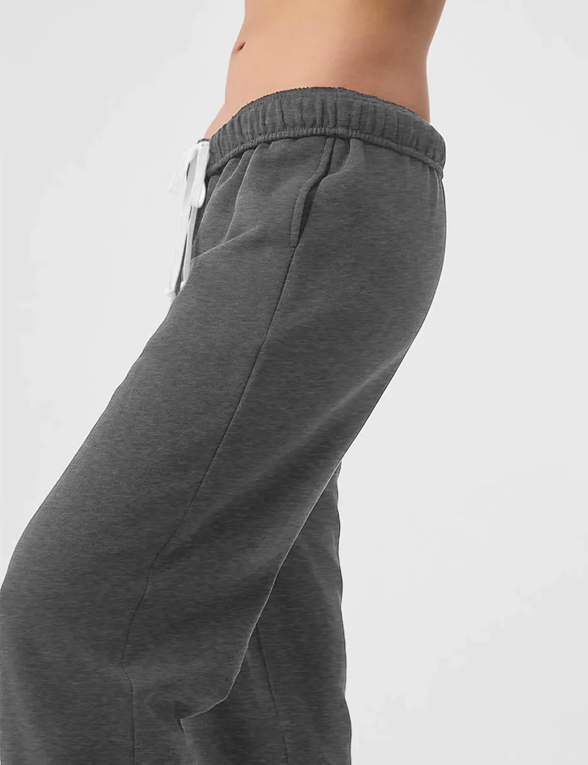HeSaYep Women's Sweatpants Baggy Interior Drawstring High Waist Sweat Pants Cinch Bottom Jogger Pants
