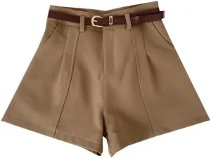 heyheyshine Dressy Shorts for Women High Waist Wide Leg Tailored Pleated Trouser Elegant Business Casual Shorts with Pockets