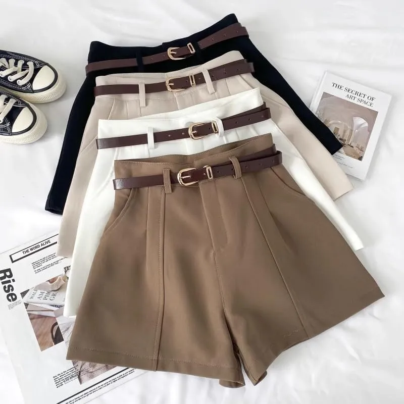 heyheyshine Dressy Shorts for Women High Waist Wide Leg Tailored Pleated Trouser Elegant Business Casual Shorts with Pockets