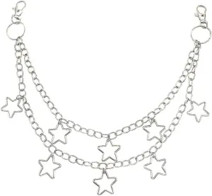 Hip Hop Wallet Pants Chain Star Goth Jean Chains Punk Pocket Chain for Women Layered Chains Trouser Chain Clothing Accessories