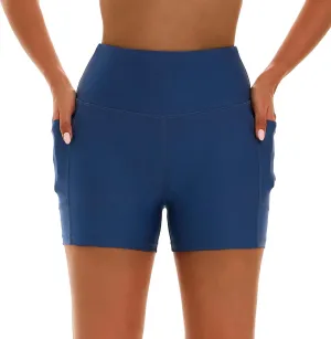 HODOSPORTS Women's 3''/5''/7''/9'' Swim Shorts UPF 50  High Waisted Board Shorts with Pockets Liner Quick Dry Swimsuit Bottom