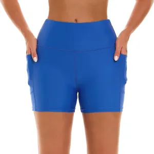 HODOSPORTS Women's 3''/5''/7''/9'' Swim Shorts UPF 50  High Waisted Board Shorts with Pockets Liner Quick Dry Swimsuit Bottom