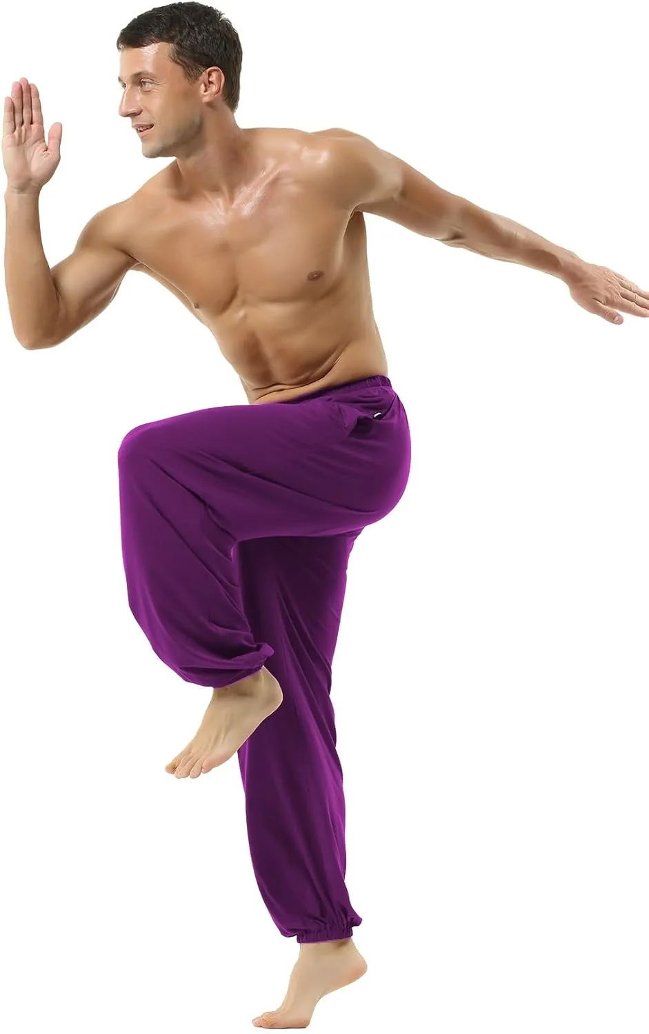 Hoerev Men Women Super Soft Yoga Pants Trousers Taiji Lounge Pant