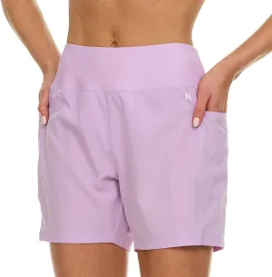 Hurley 5"/7" High Waisted Swim Shorts Women, Board Shorts with Pockets & Inner Liner, Quick Dry Swim Trunk, UPF 50 