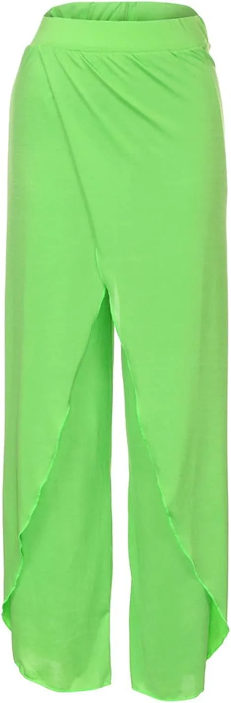 Hvyesh Wide Leg Pants for Women 2023 Summer Fashion High Waist Long Slit Flowy Flare Yoga Pant Plus Size Trousers