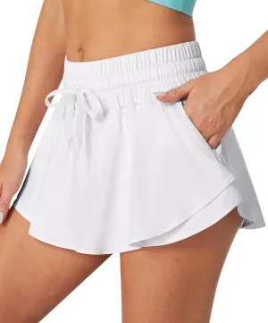 IUGA Flowy Athletic Shorts for Women Tennis Skirt Skorts for Women with Pockets High Waisted Workout Quick Dry Running Shorts