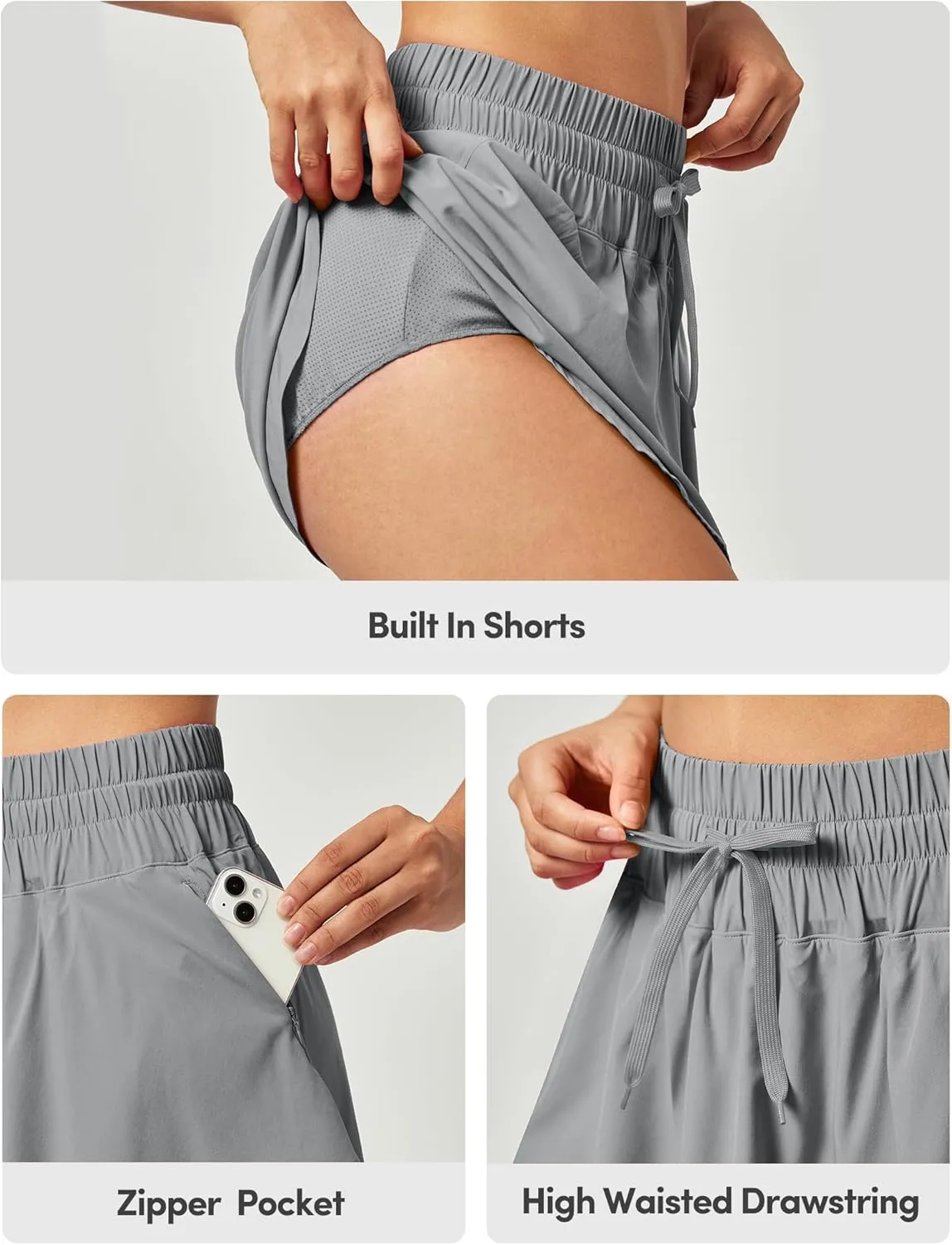 IUGA Flowy Athletic Shorts for Women Tennis Skirt Skorts for Women with Pockets High Waisted Workout Quick Dry Running Shorts