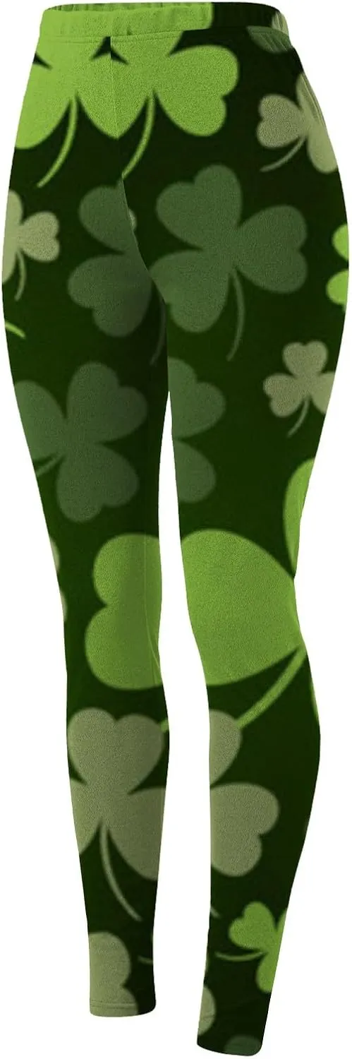 LCMTWX Womens St Patrick's Day Costume St. Patricks Day Print High Waist Yoga Pants for Women's Workout Clothes for Fold