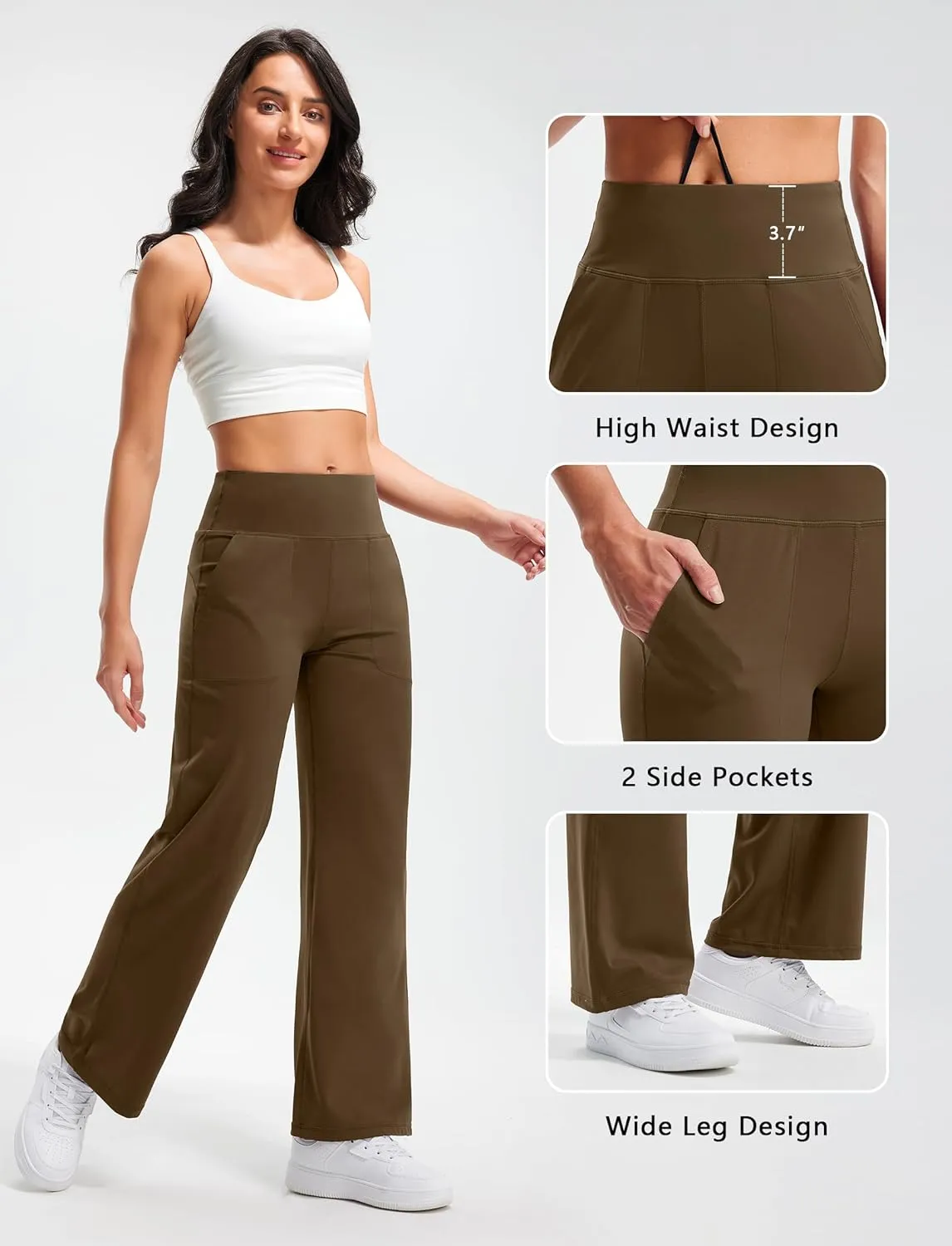 Libin Yoga Pants Women Wide Leg Pants 29"/31" High Waist Comfy Stretch Casual Loose Track Sweatpants Women with Pockets