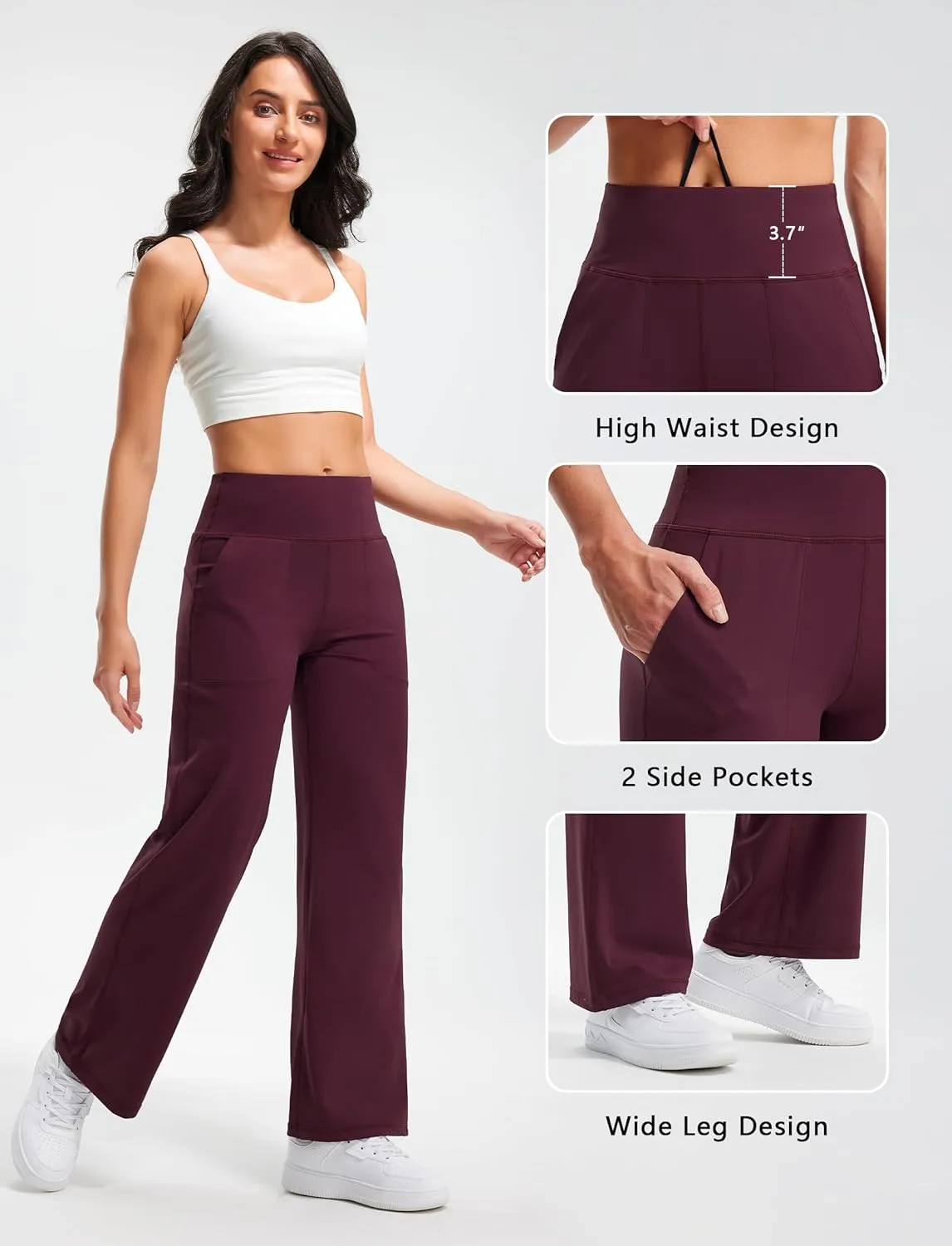 Libin Yoga Pants Women Wide Leg Pants 29"/31" High Waist Comfy Stretch Casual Loose Track Sweatpants Women with Pockets
