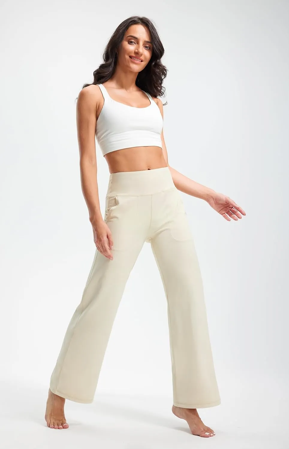 Libin Yoga Pants Women Wide Leg Pants 29"/31" High Waist Comfy Stretch Casual Loose Track Sweatpants Women with Pockets