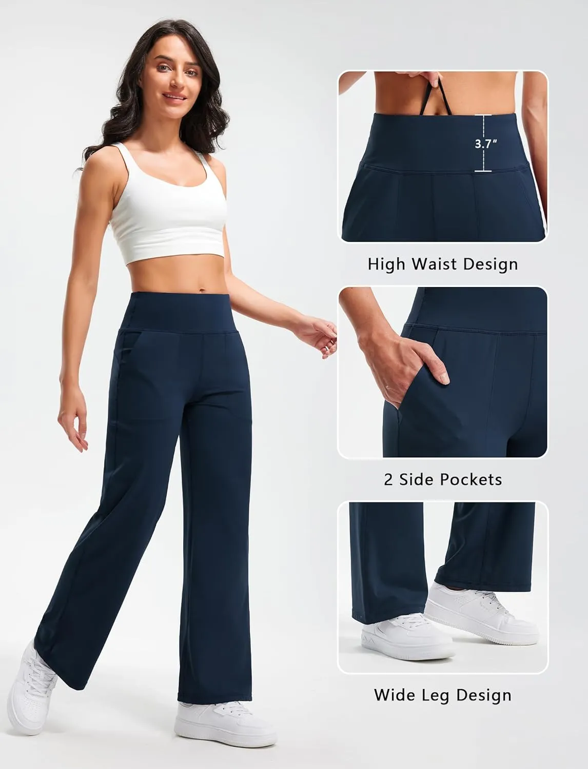 Libin Yoga Pants Women Wide Leg Pants 29"/31" High Waist Comfy Stretch Casual Loose Track Sweatpants Women with Pockets