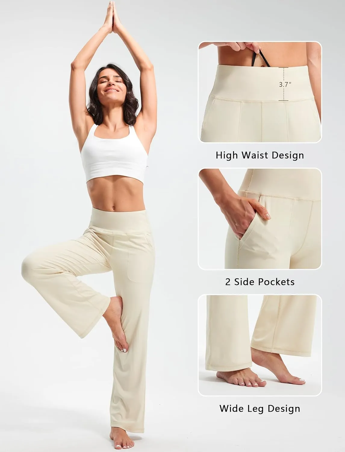 Libin Yoga Pants Women Wide Leg Pants 29"/31" High Waist Comfy Stretch Casual Loose Track Sweatpants Women with Pockets