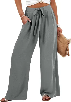 Linen Pants Women Summer Palazzo Pant Woman Wide Leg Drawstring Trousers Casual Flowy Boho Outfits for Beach Vacation Linen Pants Women Summer Palazzo Pant Woman Wide Leg Drawstring Trousers Casual Flowy Boho Outfits for Beach Vacation