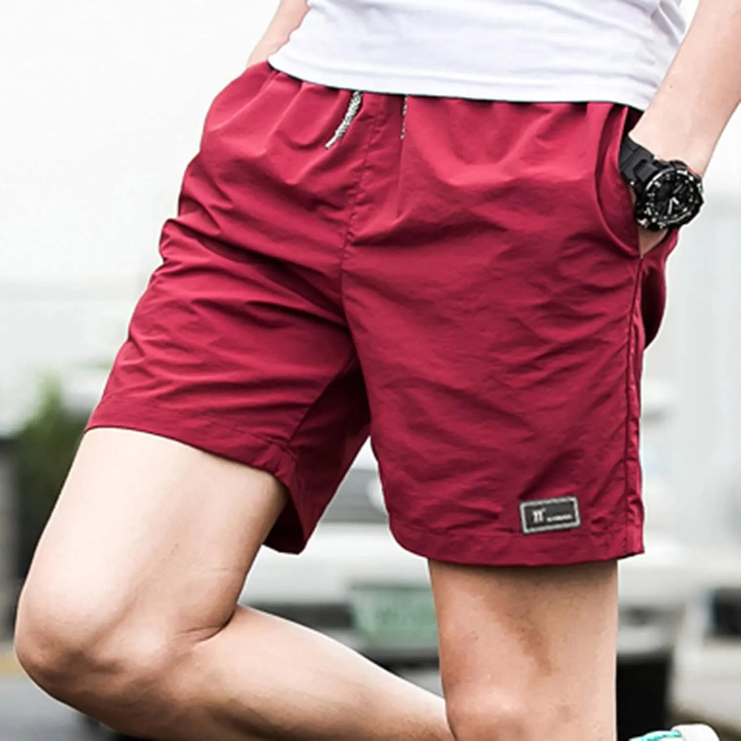 Linen Short Leisure and Fitness Sports Plus Size Five Quick Drying Beach Pants Shorts Green Mens Shorts Mens Swim