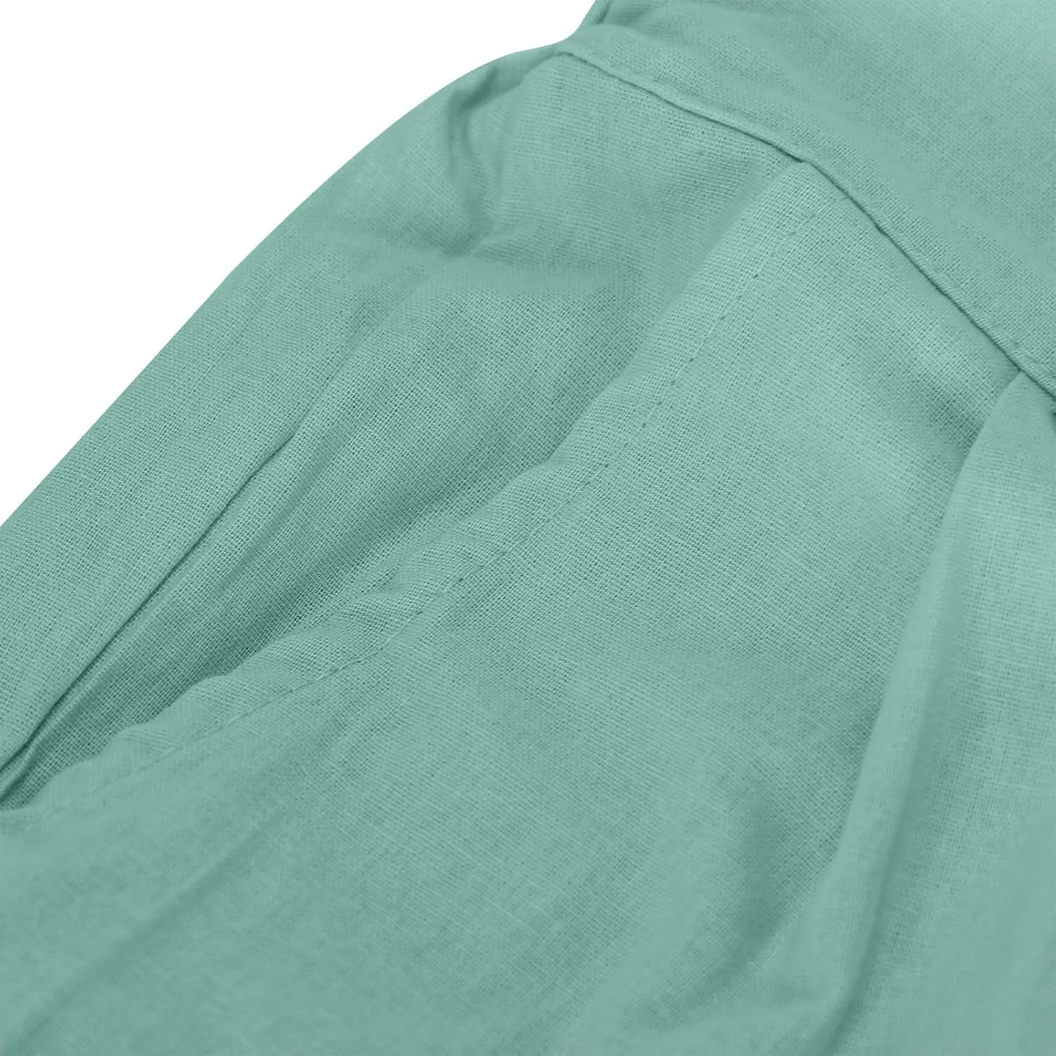 Lmdudan Wide Leg Capri Pants for Women High Waist Cotton Linen Flowy Pleated Capris Cropped Pant Casual Trousers with Pockets