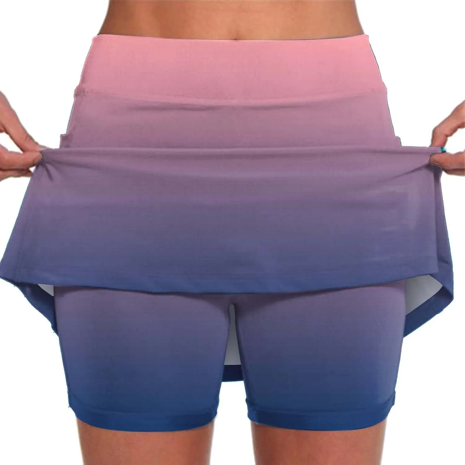 Long Golf Skirts for Women with Shorts Black Mini Skirt with Slit Low Rise Biker Shorts Women Tummy Control Plus