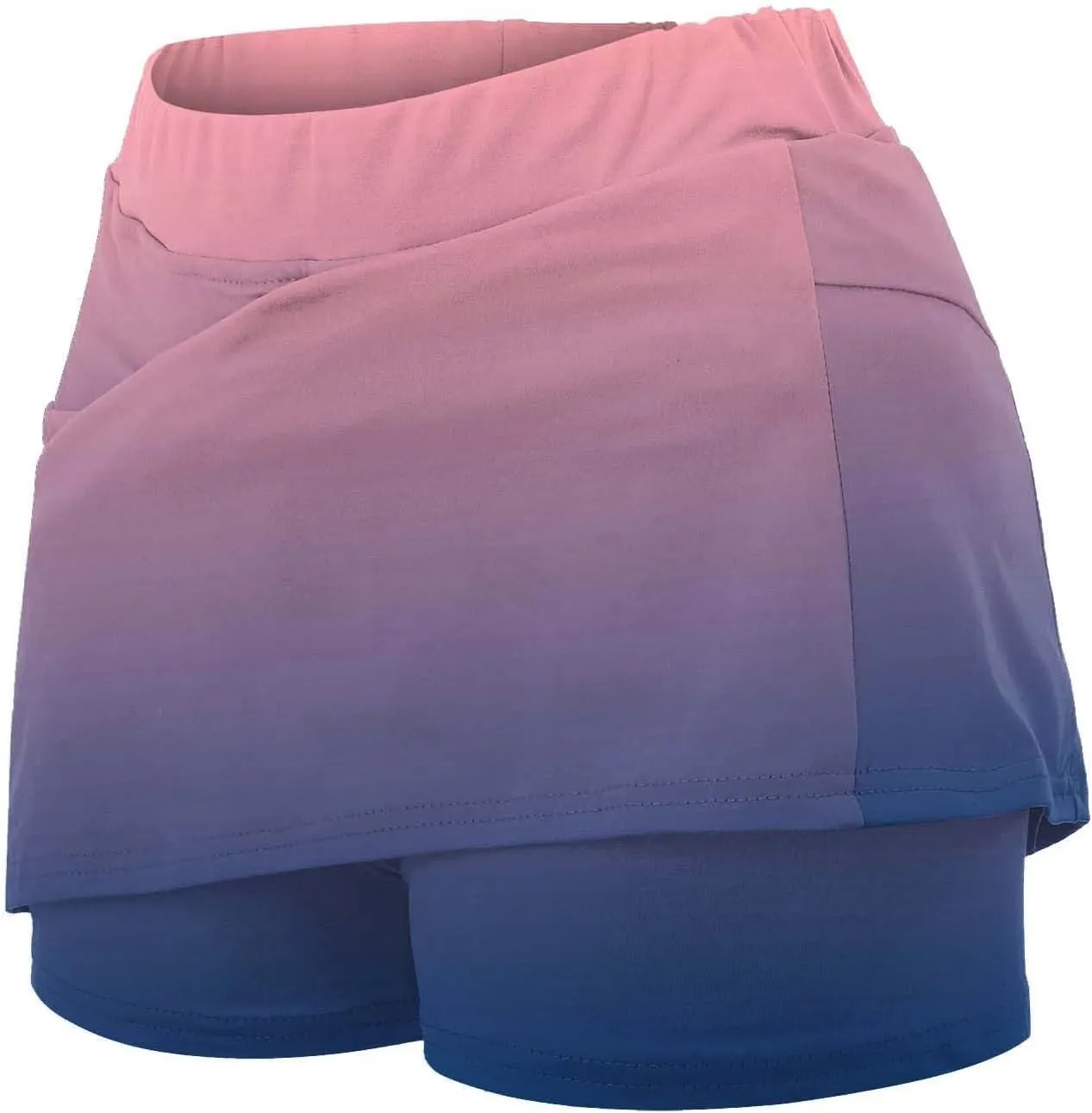 Long Golf Skirts for Women with Shorts Black Mini Skirt with Slit Low Rise Biker Shorts Women Tummy Control Plus