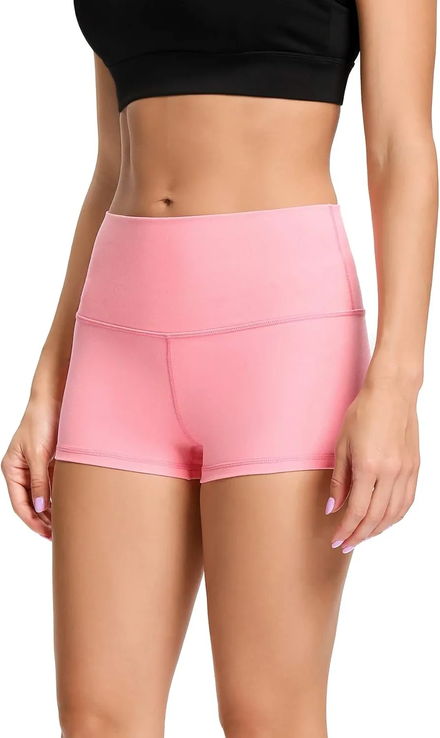 LXNMGO Women's 2"/7" High Waist Yoga Shorts Tummy Control Workout Running Biker Volleyball Shorts for Women with Side Pockets