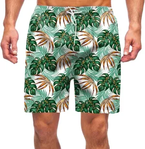 Men Denim Shorts and Fitness Sports Plus Size Five Quick Drying Beach Pants Shorts Leopard Print for Men Mens
