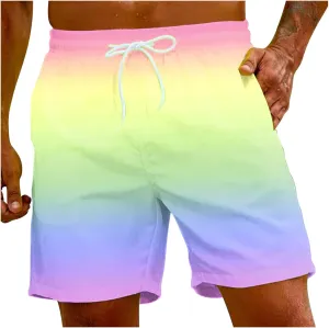 Men Denim Shorts and Fitness Sports Plus Size Five Quick Drying Beach Pants Shorts Leopard Print for Men Mens