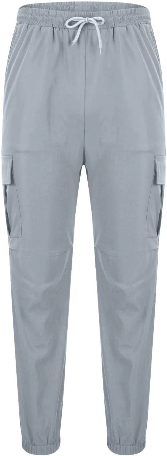 Men Joggers Pants with Pockets Slim Fit Baggy Chino Cinch Bottom Cargo Sweatpants Casual Workout Outdoor Sweat Pants