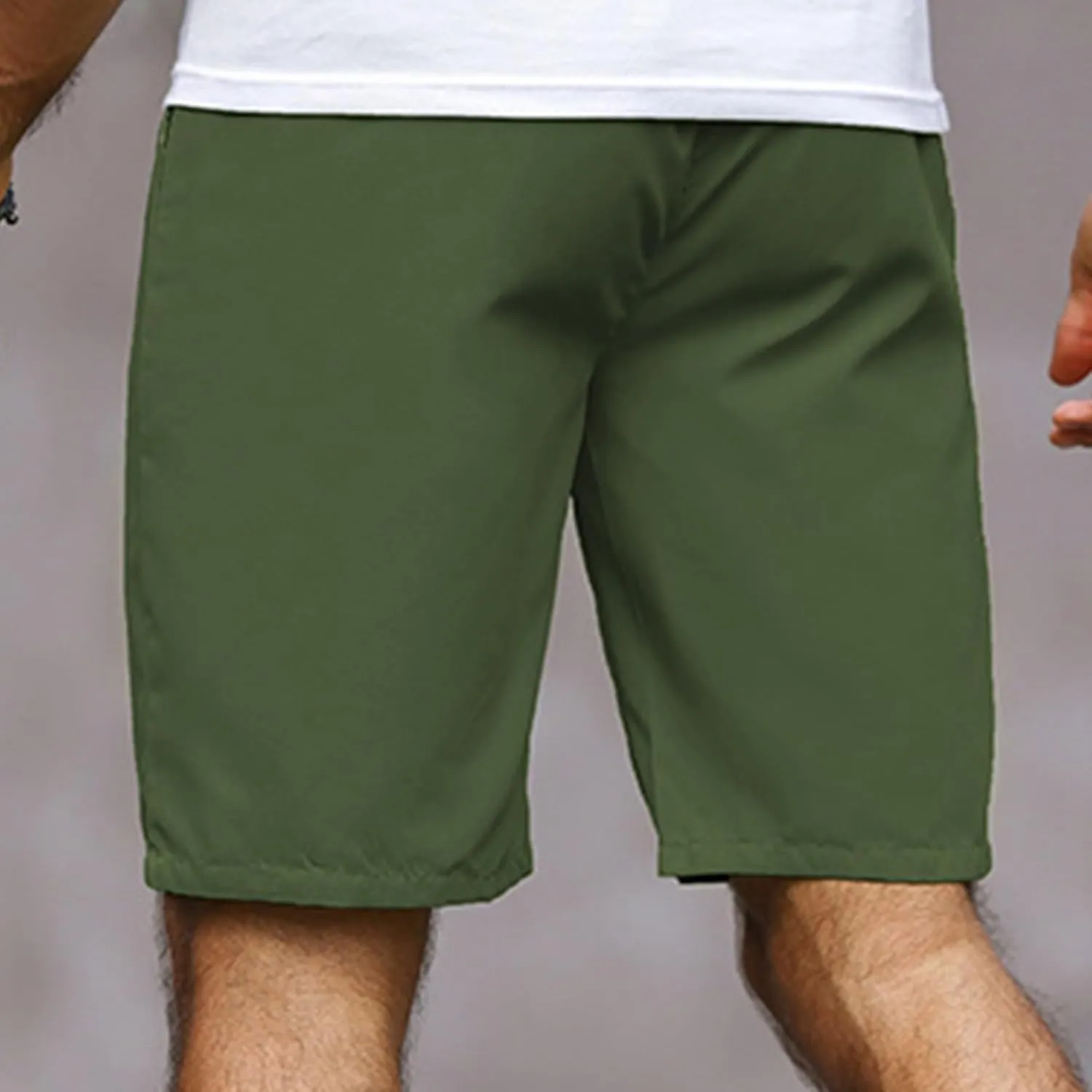 Mens Bermuda Shorts Summer Casual Short Length Trousers Running Shorts Half Pants with Pockets for Gym Sports Work Cycling