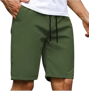 Mens Bermuda Shorts Summer Casual Short Length Trousers Running Shorts Half Pants with Pockets for Gym Sports Work Cycling