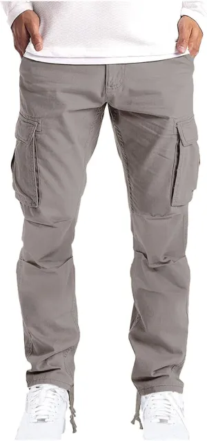 Men's Cargo Pants Slim Fit Casual Stretchy Sweatpants Active Athletic Fashion Jogger Hiking Pants Military Combat Pants