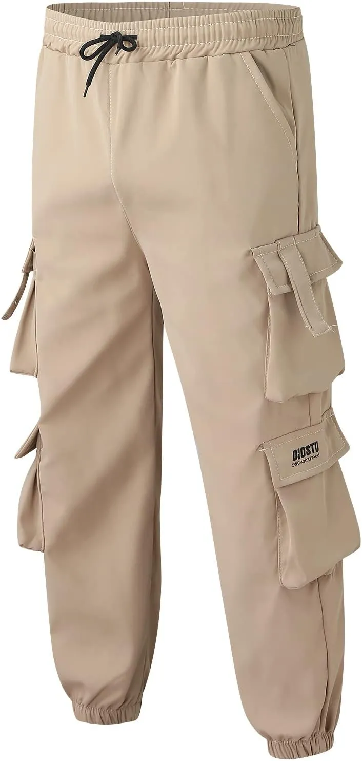 Men's Causal Cargo Pants Sports Pants Trousers Loose-Fit Classic Comfy Daily Wear with Multi-Pocket Hiking Joggers