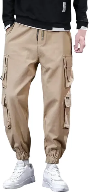 Men's Causal Cargo Pants Sports Pants Trousers Loose-Fit Classic Comfy Daily Wear with Multi-Pocket Hiking Joggers