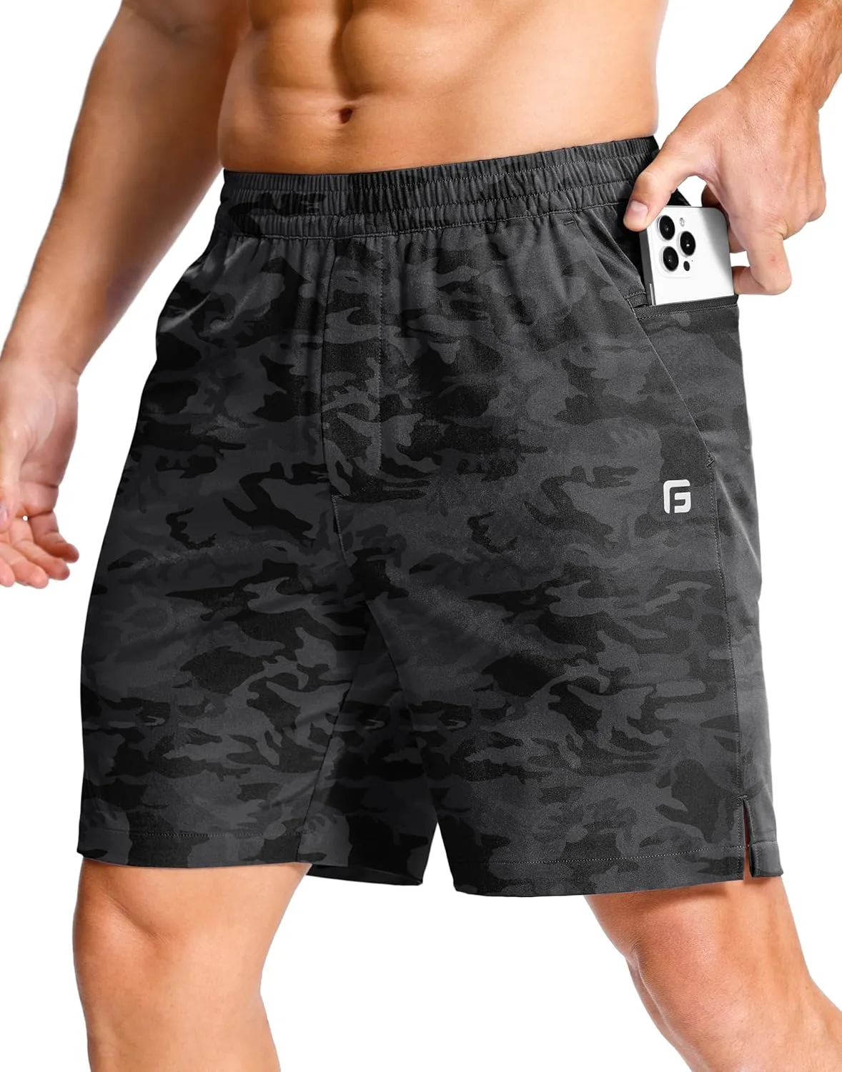 Men's Lightweight Athletic Shorts with Zipper Pockets 7"/5"/9" Gym Workout Quick Dry Running Tennis Basketball Shorts for Men