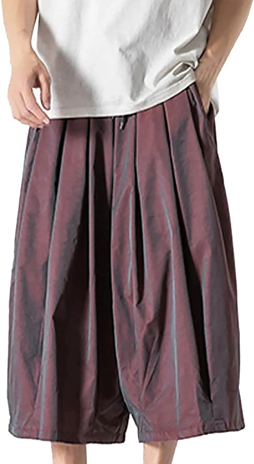 Men's Straight Wide Leg Harun Cargo Pants Neutral Gradient Casual Bell Bottoms Chinos Pants Men Slim Fit (03-Red, XXL)