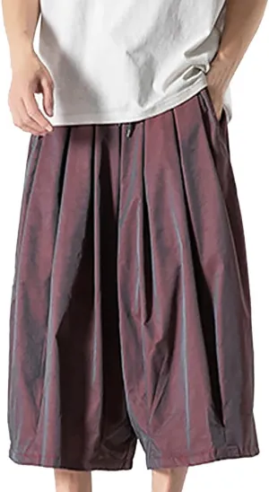 Men's Straight Wide Leg Harun Cargo Pants Neutral Gradient Casual Bell Bottoms Chinos Pants Men Slim Fit (03-Red, XXL)