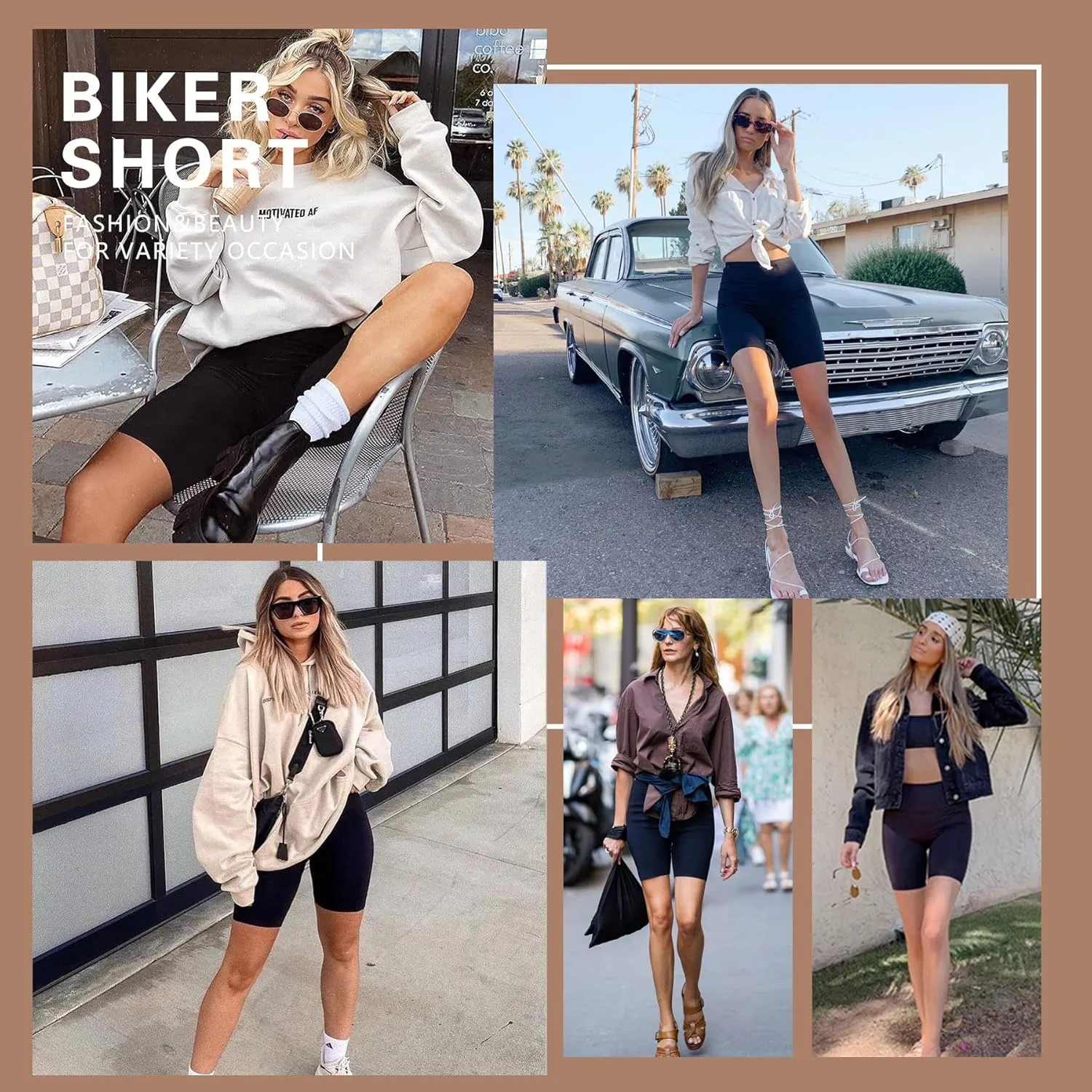 Natural Feelings Buttercloud 4 Pack Biker Shorts for Women-8" High Waist Tummy Control Workout Shorts Athletic Gym Yoga Pants
