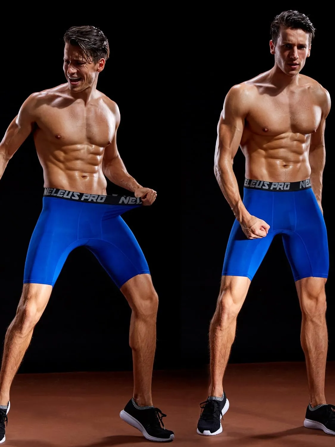 NELEUS Men's 3 Pack Performance Compression Shorts