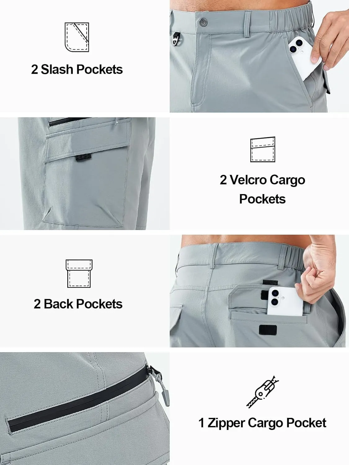 NORTHYARD Men's Casual Cargo Shorts Lightweight 9" Hiking Golf Work Quick Dry Camping Outdoor Travel Fishing with 7 Pockets