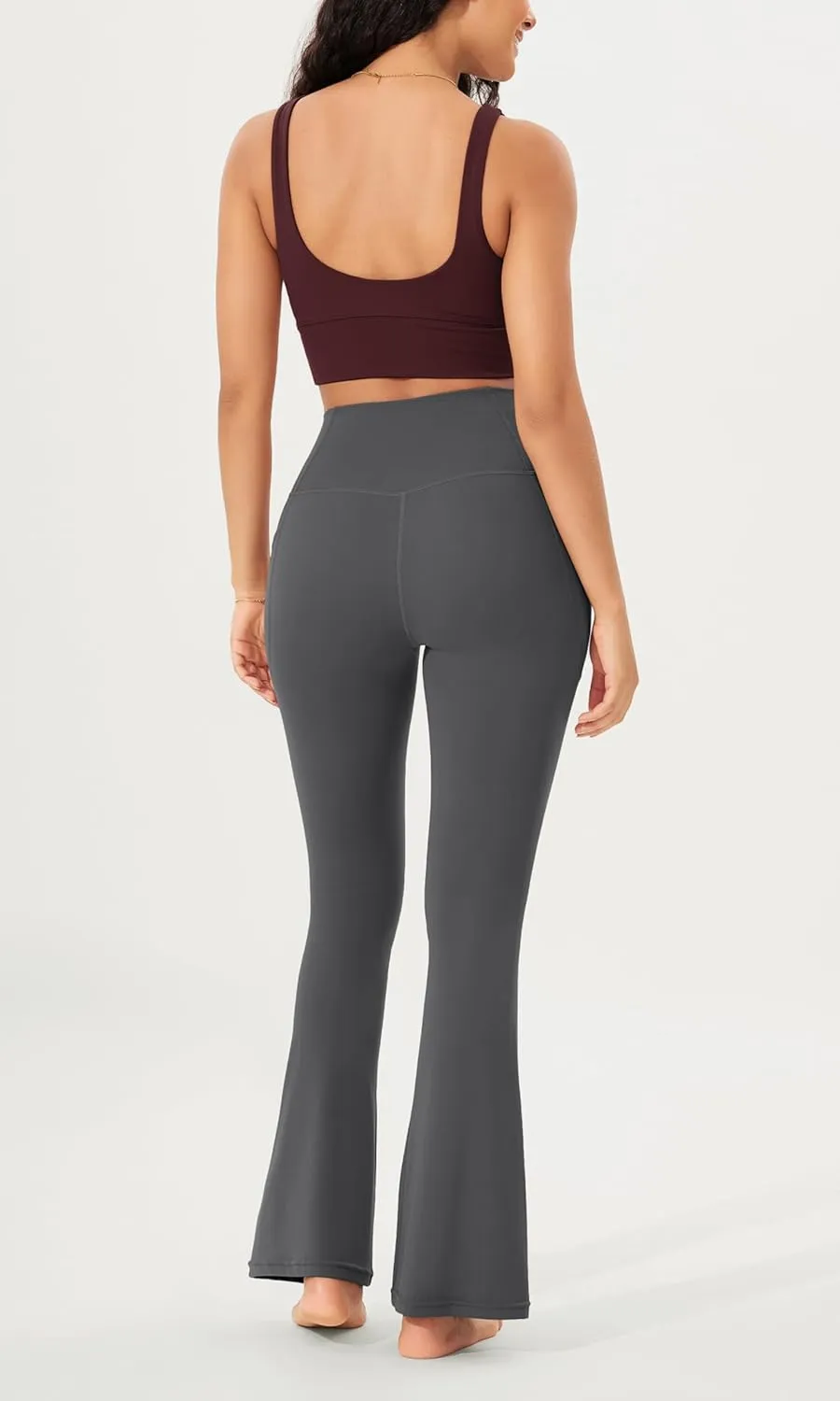 ODODOS Cloud Feeling Crossover Flared Pants with Pockets for Women, Cross Waist Bootcut Lounge Yoga Pants- 30" / 32" Inseam