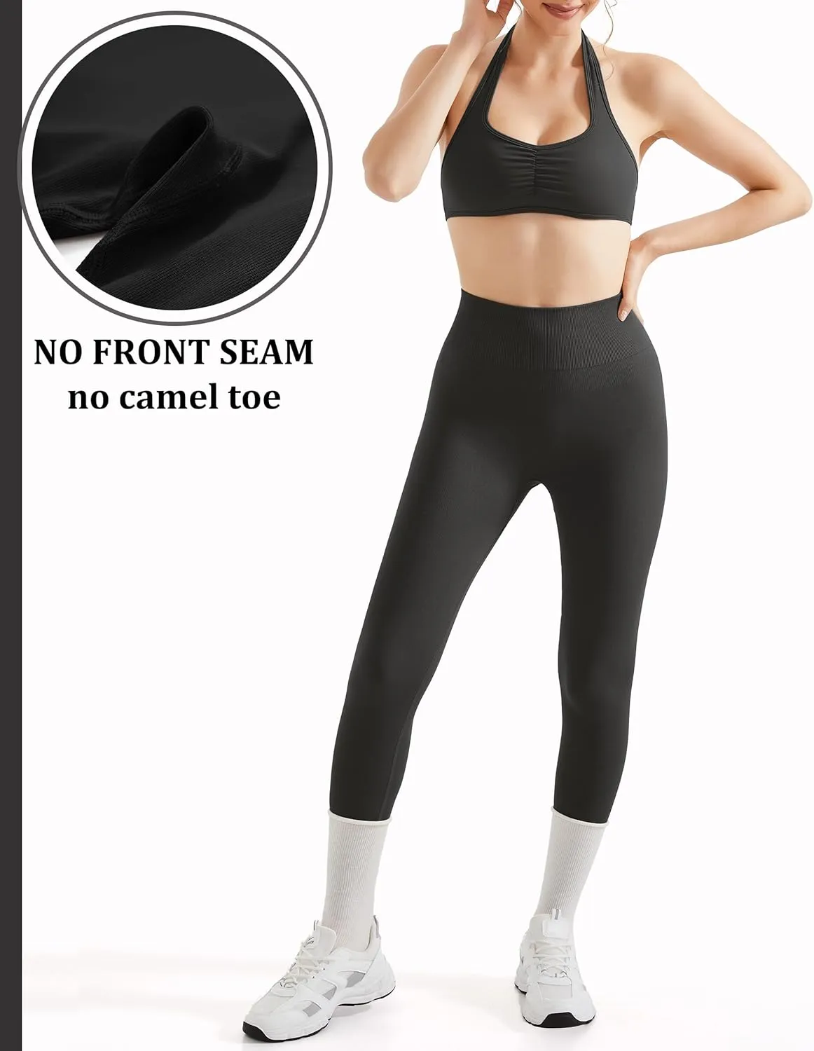 OMKAGI Smile Butt Lifting Workout Leggings for Women High Waisted Seamless Compression Yoga Pants