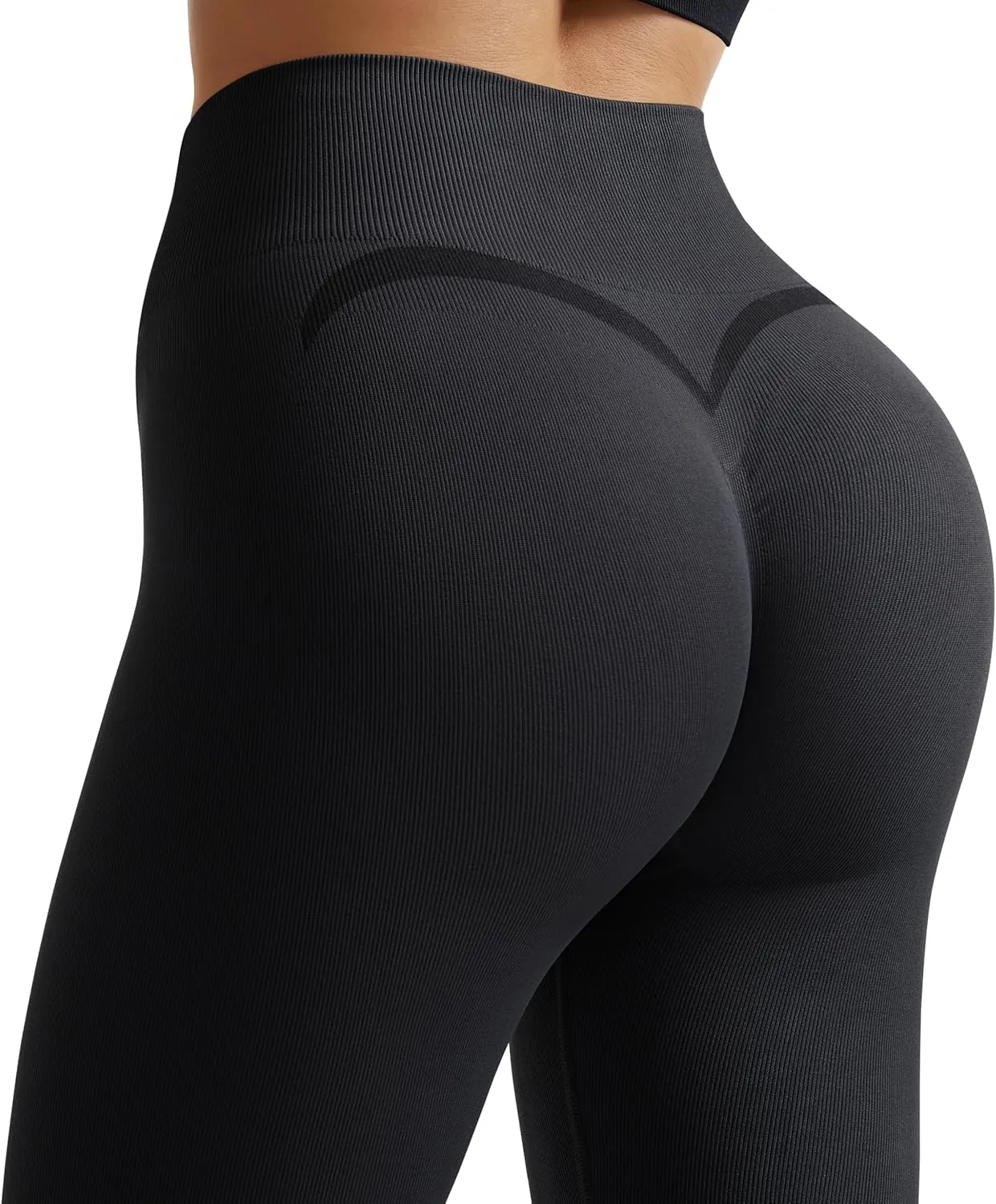OMKAGI Smile Butt Lifting Workout Leggings for Women High Waisted Seamless Compression Yoga Pants