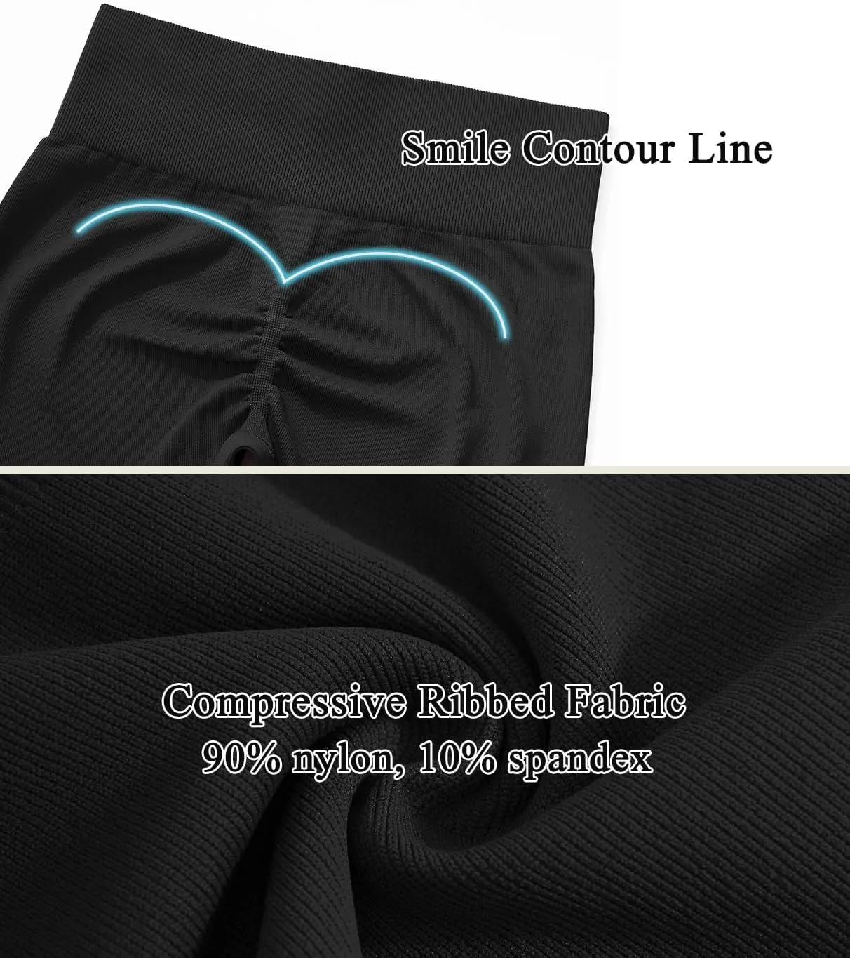 OMKAGI Smile Butt Lifting Workout Leggings for Women High Waisted Seamless Compression Yoga Pants
