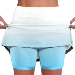Plus Size Skorts for Women Built-in Shorts High Waist Workout Tennis Skirts 2025 Trendy Tie-Dye Print Athletic Shorts